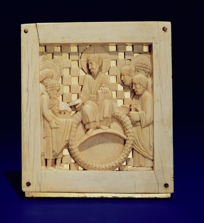 Christ Receiving Magdeburg Cathedral from Emperor Otto I, c.962-68 by Ottonian